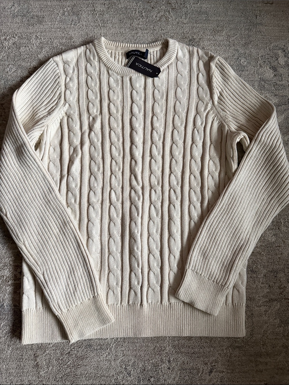Men’s Nautica sweater 
Size:S
Color:beige/ cream  (marshmallo)
NWT